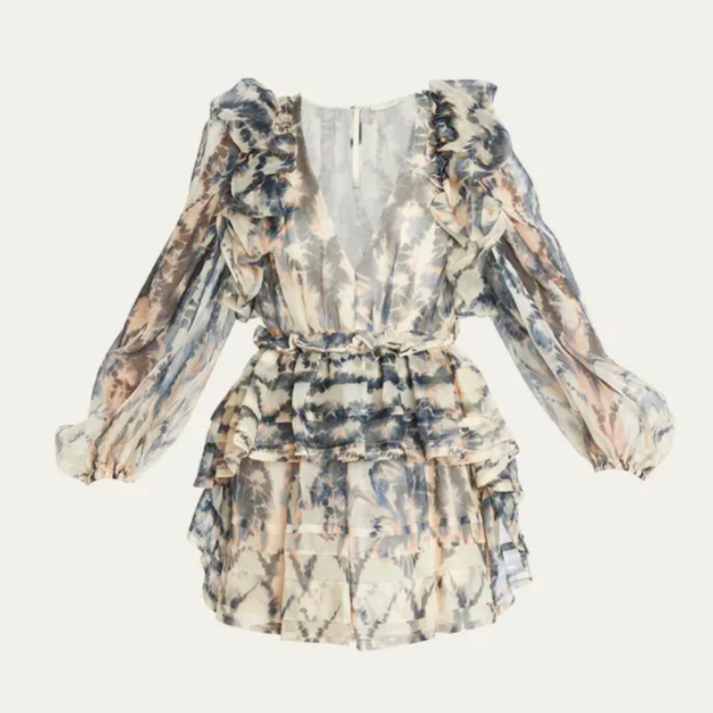 NWT Ulla Johnson Adelaide Printed Silk Minidress SS23 Runway Size 2 - Picture 5 of 15